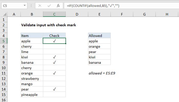 How To Put Check Mark In Excel Formula Printable Templates Free